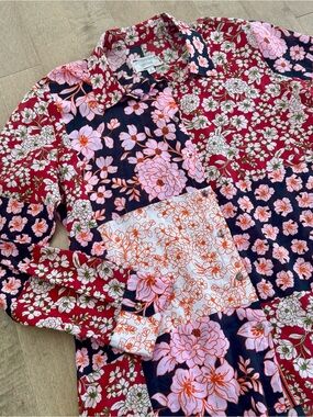 Johnny Was Workshop Flora Button Down Shirt | Size M